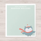 Van het bureau van de naam Winter Owl Notitieblok
