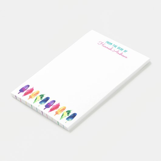 Van het bureau van de regenboogWaterverf ijskap Post-it® Notes (Schuin)