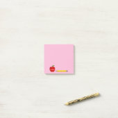 Van het bureau van de rode appelleraar post-it not post-it® notes (Op bureau)