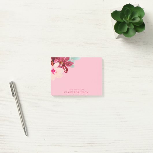 Van het bureau van de roze Waterverf Bouquet Post-it® Notes (Kantoor)