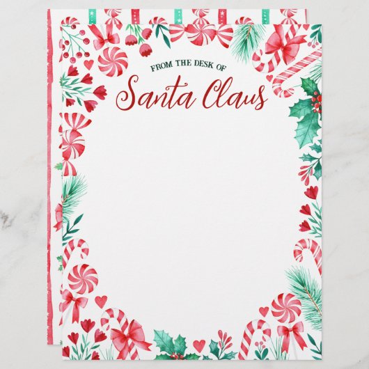 Van het Bureau van de Waterverf van de Kerstman Briefhoofd (Voorkant / Achterkant)