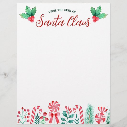 Van het Bureau van de Waterverf van de Kerstman Briefhoofd (Voorkant)