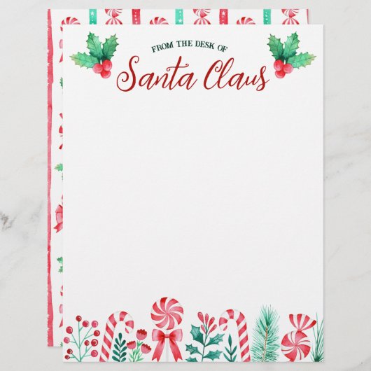 Van het Bureau van de Waterverf van de Kerstman Briefhoofd (Voorkant / Achterkant)