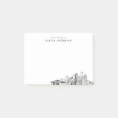 Van het bureau van Detroit Skyline gepersonaliseer Post-it® Notes (Voorkant)