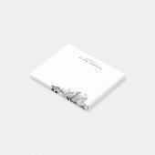 Van het bureau van Detroit Skyline gepersonaliseer Post-it® Notes (Schuin)
