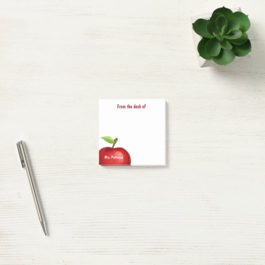 Van het bureau van docent Rode Appel Persoonlijk Post-it® Notes (Kantoor)