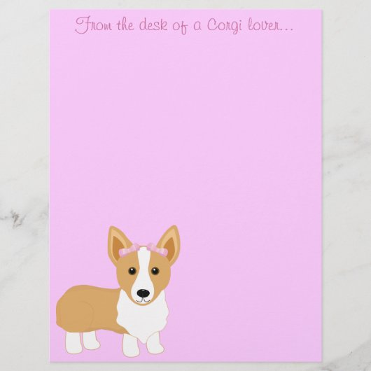 Van het bureau van een Corgi minnaar... Briefpapie (Voorkant)