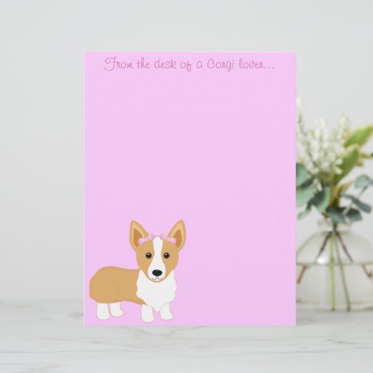 Van het bureau van een Corgi minnaar... Briefpapie (Staand voorkant)