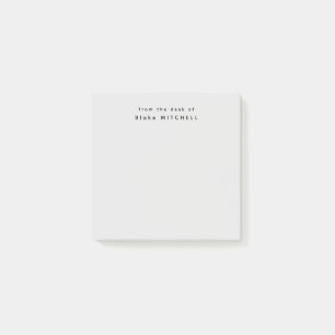 Van het bureau van eenvoudig monogram grijs post-it® notes