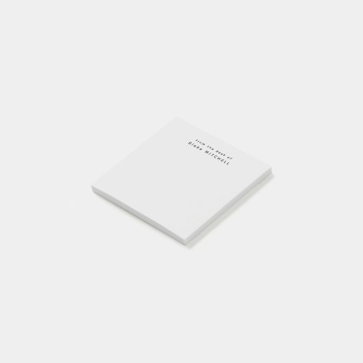 Van het bureau van eenvoudig monogram grijs post-it® notes (Schuin)