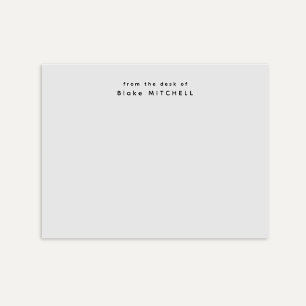 Van het bureau van eenvoudig monogram grijs post-it® notes