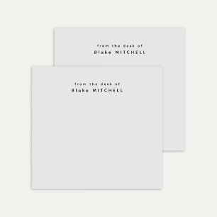 Van het bureau van eenvoudig monogram grijs post-it® notes