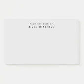 Van het bureau van eenvoudig monogram grijs post-it® notes (Voorkant)