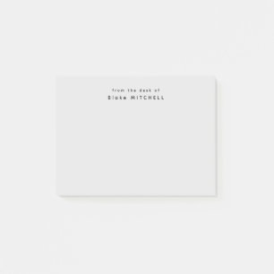 Van het bureau van eenvoudig monogram grijs post-it® notes