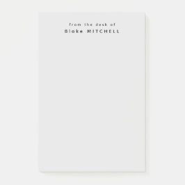 Van het bureau van eenvoudig monogram grijs post-it® notes