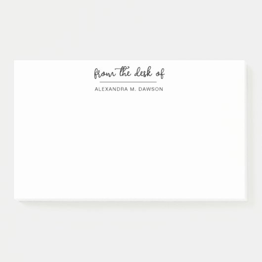 Van het bureau van eenvoudige manuscript gepersona post-it® notes (Voorkant)