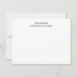 Van het bureau van Eenvoudige Moderne Zwarte Nota  Notitiekaartje