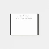 Van het bureau van Elegant Classic Black en White Post-it® Notes (Voorkant)