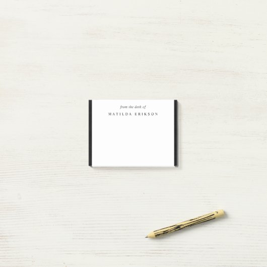 Van het bureau van Elegant Classic Black en White Post-it® Notes (Op bureau)