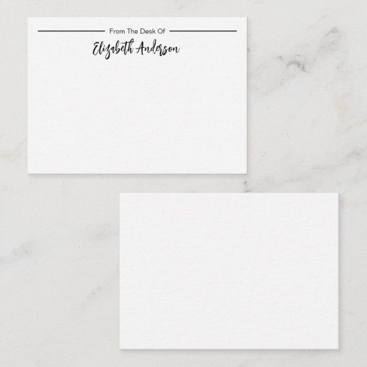 Van het bureau van Elegant Script Name Notitiekaartje (Voorkant / Achterkant)