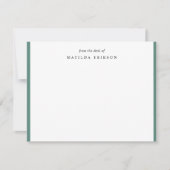 Van het bureau van Elegant Sophisticated Green Notitiekaartje (Voorkant)