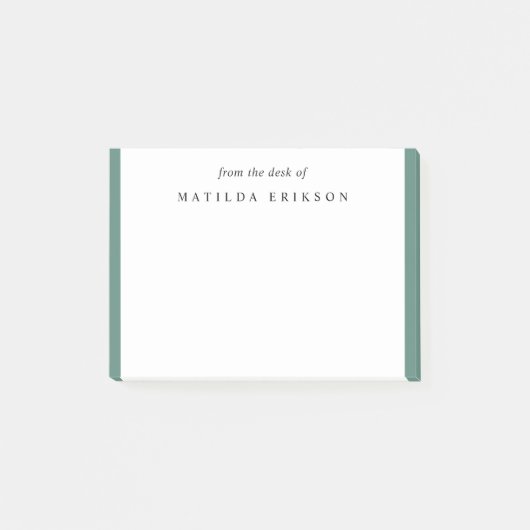 Van het bureau van Elegant Sophisticated Green Post-it® Notes (Voorkant)