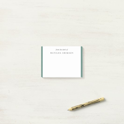 Van het bureau van Elegant Sophisticated Green Post-it® Notes (Op bureau)