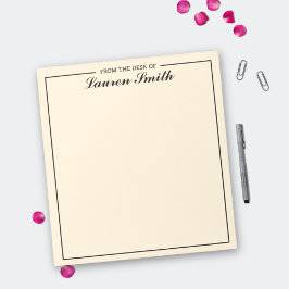 Van het bureau van elegante minimalistische crème notitieblok