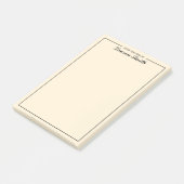 Van het bureau van elegante minimalistische crème post-it® notes (Schuin)