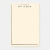 Van het bureau van elegante minimalistische crème post-it® notes (Voorkant)