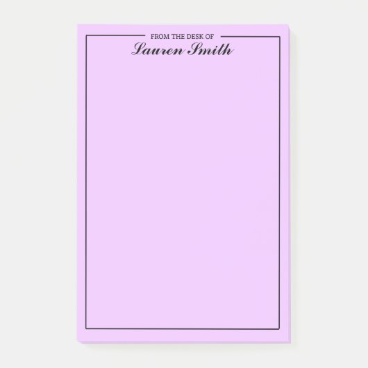 Van het bureau van elegante minimalistische lavend post-it® notes (Voorkant)