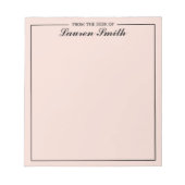 Van het bureau van elegante minimalistische pluche notitieblok (Voorkant)