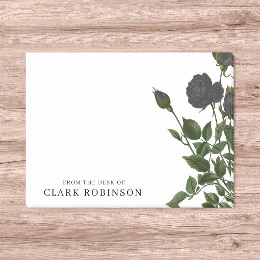 Van het bureau van elegante zwarte Rozen Post-it® Notes