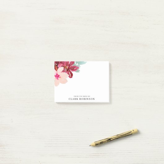 Van het bureau van Feminine Waterverf Bouquet Post-it® Notes (Op bureau)