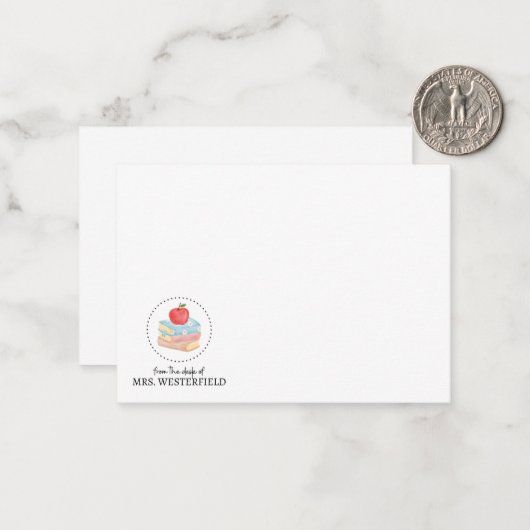 Van het bureau van - Flat Note Kaart - Voor docent Notitiekaartje (Voorkant / Achterkant in situ)