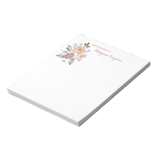 Van het bureau van -  Floral Notitieblok (Linkerzijde)