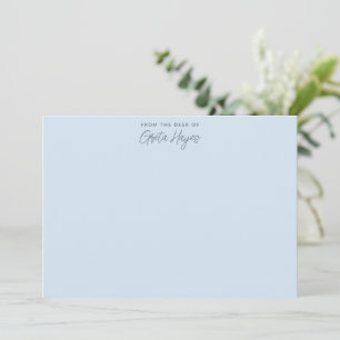 Van het bureau van gepersonaliseerde naam blauwe b notitiekaartje