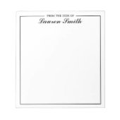 Van het bureau van het elegante minimalistische zw notitieblok (Voorkant)