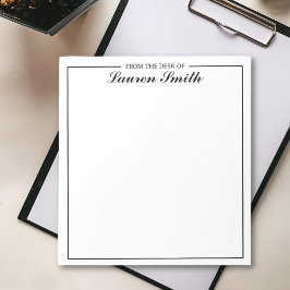 Van het bureau van het elegante minimalistische zw notitieblok