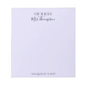 Van het bureau van het Paarse moderne Manuscript v Notitieblok (Voorkant)