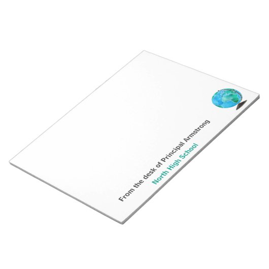 Van het bureau van het Wereldbol van de Waterverf  Notitieblok (Schuin)