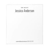 Van het bureau van het zwarte en witte Jouw naam Notitieblok (Voorkant)