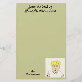 van het bureau van , je moeder in de wet briefpapier