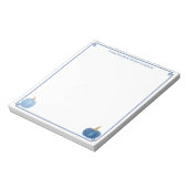 Van het bureau van | Klassieke Blauwe en Witte Pom Notitieblok (Linkerzijde)