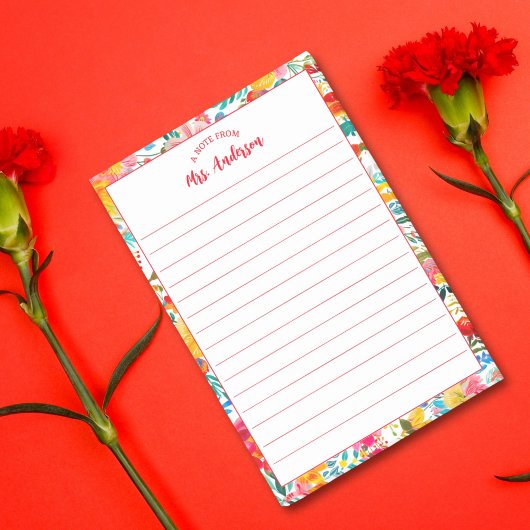 Van het bureau van kleurrijke bloemen post-it® notes
