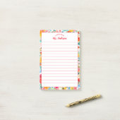 Van het bureau van kleurrijke bloemen post-it® notes (Op bureau)