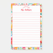 Van het bureau van kleurrijke bloemen post-it® notes (Voorkant)