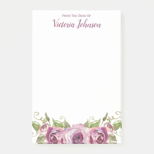 Van het bureau van Lavender Roses 4 x 6 Post-it® Notes (Voorkant)