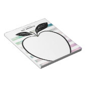 Van het bureau van leraar Apple Waterverf Stripes Notitieblok (Schuin)