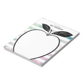 Van het bureau van leraar Apple Waterverf Stripes Notitieblok (Linkerzijde)
